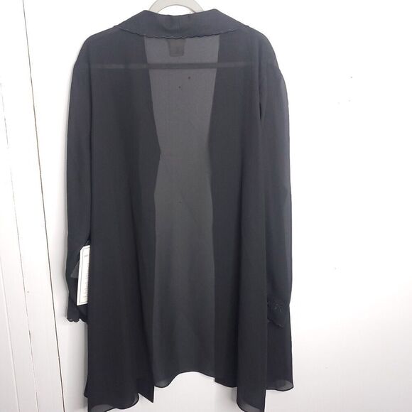Vintage Top Womens 26W Evening Jacket Sheer Sweater Scalloped Neck Embroidered - Picture 10 of 10